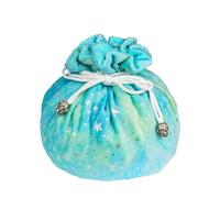 Cusdie Sacchetti per dadi in velluto ad alta capacità, con tasche, capacità di oltre 200 dadi per collezione di dadi DND RPG (blu ciano)