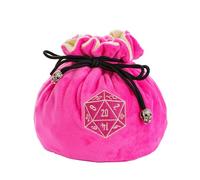cusdie Sacchetti per dadi in velluto ad alta capacità con tasche per riporre oltre 200 dadi per DND RPG MTG Collezione di dadi da gioco, rosa, Organizer per borse