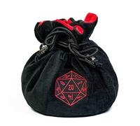 cusdie Sacchetti per dadi in velluto ad alta capacità con tasche per riporre oltre 200 dadi per DND RPG MTG Collezione di dadi da gioco, Nero , Organizer per borse