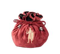 cusdie Sacchetti per dadi in velluto ad alta capacità con tasche per riporre oltre 200 dadi per DND RPG MTG Collezione di dadi da gioco, Borgogna, Organizer per borse