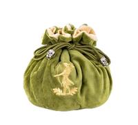 cusdie Sacchetti per dadi in velluto ad alta capacità con tasche per riporre oltre 200 dadi per DND RPG MTG Collezione di dadi da gioco, Verde oliva, Organizer per borse