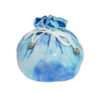 Cusdie Sacchetto per dadi in velluto ad alta capacità con tasche, borsa per la conservazione, capacità 200+ contenitori per dadi per la collezione di dadi da gioco DND-RPG (blu-bianco)