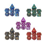 cusdie Set di 5 set di dadi poliedrici per DND, motivo drago, per dungeons and dragons, giochi di ruolo, giochi da tavolo