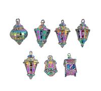 Cusdie Set di 7 dadi a forma di lanterna DND con borsa per dadi a forma di teschio, perfetti per giochi di ruolo da tavolo, regali e collezionisti (colorati)