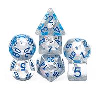 Cusdie Set di 7 dadi poliedrici DnD, per giochi di ruolo, Dungeons and Dragons (D&D-DnD), MTG, Pathfinder (volpe bianca)