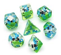 Cusdie Set di 7 dadi poliedrici per DnD contenenti animali, per giochi di ruolo, Dungeons and Dragons (D&D), MTG, Pathfinder (panda)