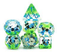 Cusdie Set di 7 dadi poliedrici per DnD contenenti animali, per giochi di ruolo, Dungeons and Dragons (D&D), MTG, Pathfinder (panda)
