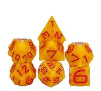 cusdie Set di dadi poliedrici in resina per dungeons and dragons, per giochi di ruolo (RPG), giochi da tavolo, giochi da tavolo (formaggio)