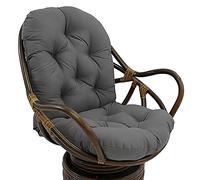 CUSENA Cuscino girevole per sedia a dondolo in vimini, impermeabile e resistente ai raggi UV per la decorazione della casa, ufficio, interni ed esterni, grigio chiaro, 60 x 120 cm