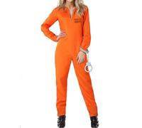Cusghjbsg Costume da carcere da donna e uomo, tuta a maniche lunghe con stampa di lettere, per Halloween, adulti, giochi di ruolo, feste e cosplay (giallo femmina 01, XS)