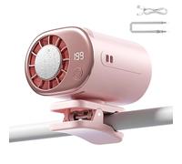 Cushangty Ventilatore a Pinza - Silenzioso, Regolabile con Rotazione a 360°,Ventilatore Portatile Ricaricabile con Fissaggio a Clip - per Trasporto Pubblico, Viaggi, Campeggio, Golf, Spiaggia, Picnic,