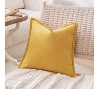 Cushion Covers 45 X - Super Soft Decorative Textured Chenille Throw King Size Pillow 50x70 65x65 60x80 Boho Pillowcases Modern Home Decor For Sofa Bedroom(Yellow,60 * 60cm (pillowcase))