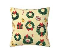 Cushion Covers 45Cm X 45Cm Giallo Natale Federe Cuscini Divano,copricuscino in Lino Cusciniper Divani,Tessuto Morbido,Divano Federa Sofá,Dormitorio,Balcón,Jardín