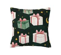 Cushion Covers 45Cm X 45Cm Scatola Di Natale Federe Cuscini Divano,copricuscino in Lino Cusciniper Divani,Tessuto Morbido,Divano Federa Sofá,Dormitorio,Balcón,Jardín