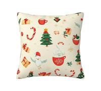 Cushion Covers 45Cm X 45Cm Stile Natale Federe Cuscini Divano,copricuscino in Lino Cusciniper Divani,Tessuto Morbido,Divano Federa Sofá,Dormitorio,Balcón,Jardín