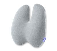 Cushion Lab - Cuscino lombare extra denso, brevettato e multi-regione per alleviare il dolore lombare, supporto lombare con cinghia per sedia da ufficio, auto, divano, aereo, colore: grigio