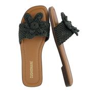 CUSHIONAIRE Gemma, sandali da donna con plateau, comodi sandali espadrillas da donna con memory foam, Blu, 42 EU Larga