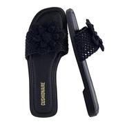 CUSHIONAIRE Gemma, sandali da donna con plateau, comodi sandali espadrillas da donna con memory foam, nero, 7.5