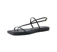 CUSHIONAIRE Glory Minimalist Strappy - Sandali da donna eleganti con cinturino posteriore regolabile, nero, 39.5 EU