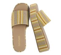 CUSHIONAIRE Sandali da donna Kudos con plateau, Giallo, 8