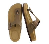 CUSHIONAIRE Sandalo con Plantare in Sughero Leah da Donna con + Comfort, Marrone 39 EU