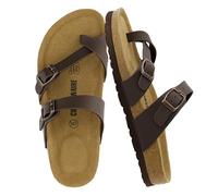 CUSHIONAIRE Sandalo con Plantare in Sughero Luna da Donna con + Comfort, Nappa Marrone, 39 EU