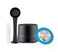Cushteg Capsule riutilizzabili per Zenius, filtro da caffè in acciaio inox, capacità 3-4 g, confezione da 1 con set di imbuto dosatore, pinzette in plastica e cucchiaino da caffè (1 set)