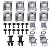 Cushteg Kit di 26 clip di fissaggio per coperchio motore sottoscocca e viti per B8 2008-2017, per A5 2008-2012 Q5 2008-2018, metallo + plastica elementi di fissaggio