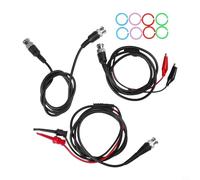 Cushteg Kit di cavi coassiali P1260 BNC maschio a BNC con clip a coccodrillo e ganci di prova, lunghezza 100 cm, per oscilloscopio e apparecchiature elettroniche