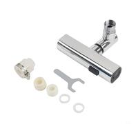 Cushteg Spruzzatore per rubinetto estendibile con tre modalità di acqua: bolla, lama di pressione e flusso a cascata, ugello girevole anti-schizzi per lavello, struttura in rame + ABS, argento