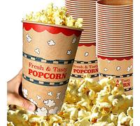 CUSINIUM Confezione da 50 secchi per popcorn in carta kraft, grandi vaschette per popcorn