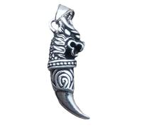 CUSIOALQQ Collana vintage in argento Sterling con ciondolo a forma di dente di drago, da uomo, gotico, punk, hip hop, biker, collana con ciondolo a forma di infinito con squame di drago, accessori