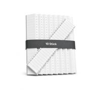 CusoTec 10 strisce di copertura cieca, 12 TE, strisce di copertura per scatola dei fusibili, scatola di distribuzione, in plastica, colore bianco, per guida per guida DIN 10 pezzi