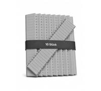 CusoTec 10 strisce di copertura cieca, 12 TE, strisce di copertura per scatola dei fusibili, scatola di distribuzione, plastica bianca o grigia, per guida DIN DIN - 10 pezzi (grigio)