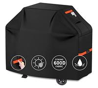 CUSSIOU Copertura per barbecue a gas 600D, resistente, impermeabile, copertura per barbecue Weber, Brinkmann, Char Broil (150 x 61 x 116 cm, nero)
