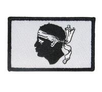 CUSSONE CORSO / BADGE/ 8 × 5 cm Retro con ganci superficie aggrappante o da cucire - Da fissare su borsa, giacca o sacchetto/Collezione regioni: Bretagna, Normandia, Corsica, Nord, Occitania, Catalano