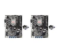Cusstally 2 x Scheda Madre Mineraria B75 8 Schede + CPU + Adattatore USB3.0 19/20Pin 8 Slot GPU USB3.0 LGA1155 2X Slot RAM DDR3 SATA3.0 per BTC/ETH