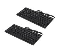 Cusstally 2X Tastiera Wired Mini Tastiera USB Multimedia 78 di Piccola Dimensione Silenziosa Sottile