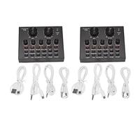 Cusstally 2X V8 Scheda Suono Set Audio Interfaccia Microfono Esterno Diretto Scheda Audio Funzione Bluetooth Funzione per Computer Pc Telefono Mobile Cantare Registrazione
