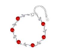 Cusstally Bracciale for donna Bracciale semplice stile retrò Gioielli femminili a foglia di agata rossa Accessori alla moda