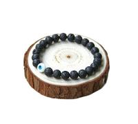 Cusstally braccialetto di fascino 1pc Bracciali con pietra Evil Eye Uomo Bracciale con perline lapidate Gioielli da donna Acc - (Color : Lava stone, Size : 23cm)
