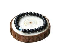 Cusstally braccialetto di fascino 1pc Bracciali con pietra Evil Eye Uomo Bracciale con perline lapidate Gioielli da donna Acc - (Color : Matte onyx, Size : 23cm)