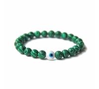 Cusstally braccialetto di fascino 1pc Bracciali con pietra Evil Eye Uomo Bracciale con perline lapidate Gioielli da donna Acc - (Color : Malachite, Size : 23cm)