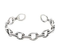 Cusstally Braccialetto di fascino Bracciale rigido in argento 925 con catena spessa 2021 Regali di gioielli for feste a forma di cuore d'amore vintage punk alla moda for ragazza (Size : B0069)
