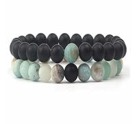 Cusstally Braccialetto di Fascino Pietra preziosa vulcanica dell'amazzonia da 8 mm 108 Braccialetti di Perline di Buddha Tutti i Santi Bead # 19655