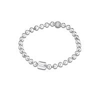 Cusstally Bracciali 925 Perline d'Argento e Gioielli con Braccialetti a Catena pavimentata 21 cm Regalo di Gioielli (Color : Silver)
