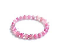 Cusstally Bracciali Bracciale Elasticizzato Anguria Naturale 8mm 10mm Gioielli da Donna con Perline tonde Rosse Rosa 9mm Regalo di Gioielli (Color : 9mm)