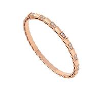 Cusstally Bracciali Bracciale in oro rosa con zirconi di diamanti Bracciale da donna aperto Gioielli eleganti e squisiti I Regalo di gioielli (Color : XS)