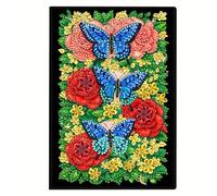 CustmArti DIY Diamond Art Painting Design creativo PU Leather 50 pagine bianche pagine interne A5 notebook portatile scrittura diario case-Butterfly-2