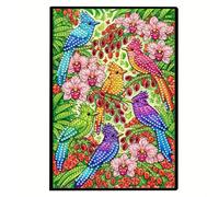 CustmArti DIY Diamond Art Painting Design creativo PU Leather 50 pagine bianche pagine interne A5 notebook portatile scrittura diario case-pappagallo